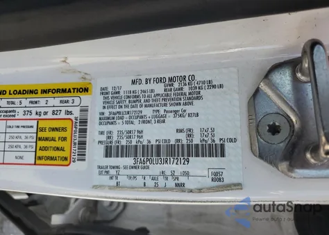 2018 Ford Fusion Se Hybrid из США, поврежденный, VIN 3FA6P0LU3JR172129